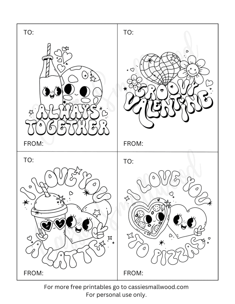 93 cutest printable valentine's day cards to color - cassie smallwood